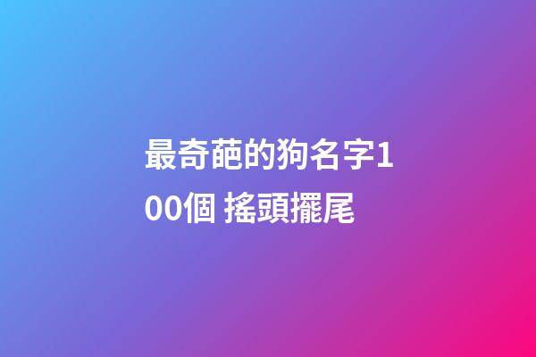 最奇葩的狗名字100個 搖頭擺尾